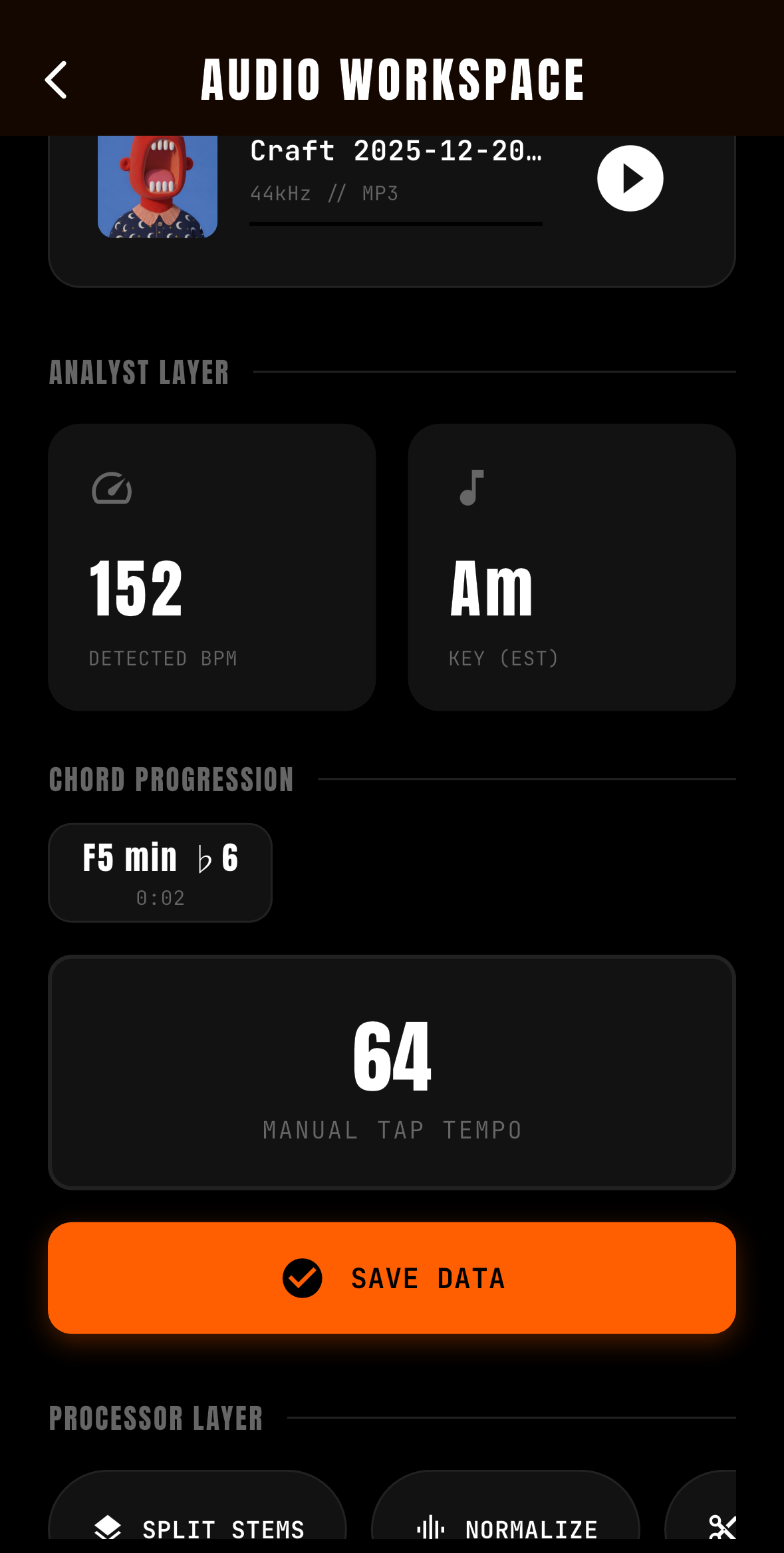 Audio Workspace Interface